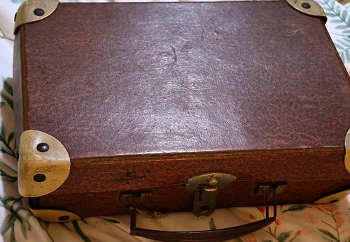 Vintage brown hard fibreboard - brown,