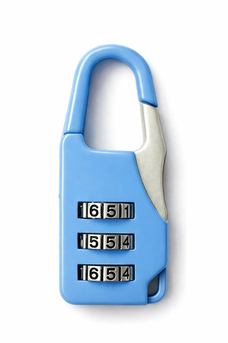 Blue combination pad lock - pad,